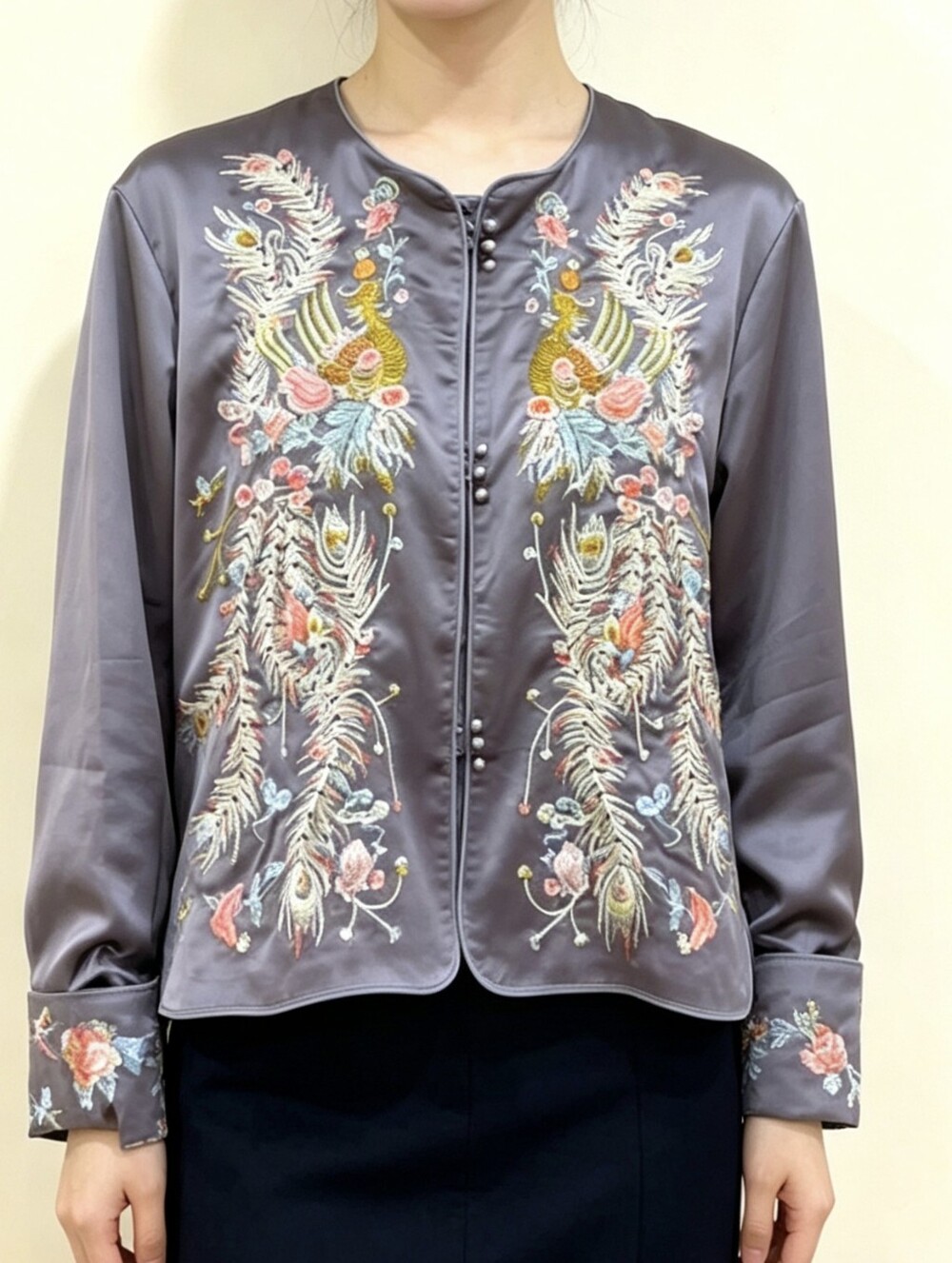 NWT. Phoenix Floral Embroidered Jacket. Boho Blouse Top